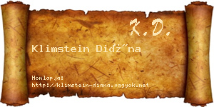 Klimstein Diána névjegykártya
